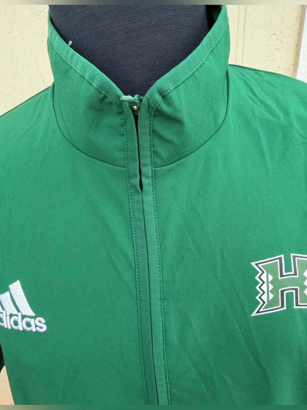 New University Of Hawaii Rainbow Warriors Adidas Men’s M 1/4 Zip Jacket Green